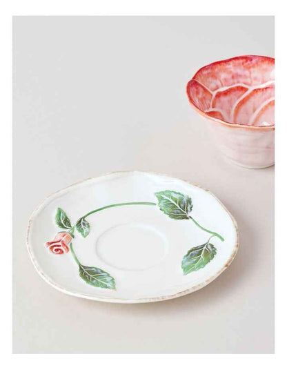 Garden Party Cup & Saucer Set in Red