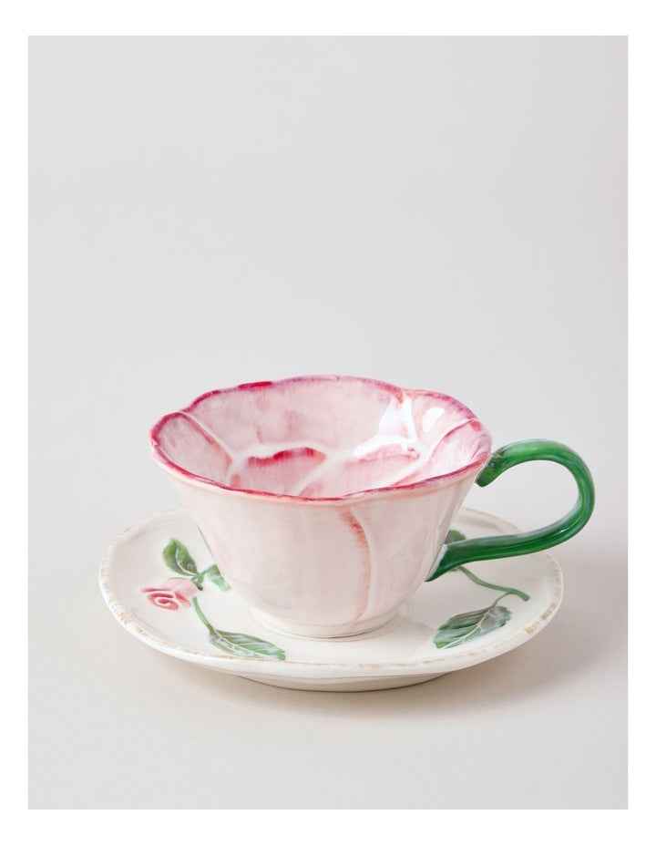 Garden Party Cup & Saucer Set in Pink
