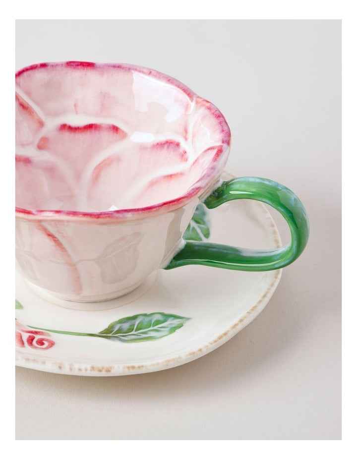 Garden Party Cup & Saucer Set in Pink