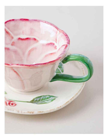 Garden Party Cup & Saucer Set in Pink