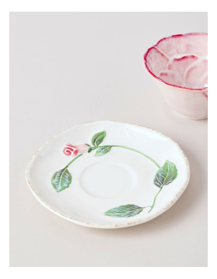 Garden Party Cup & Saucer Set in Pink