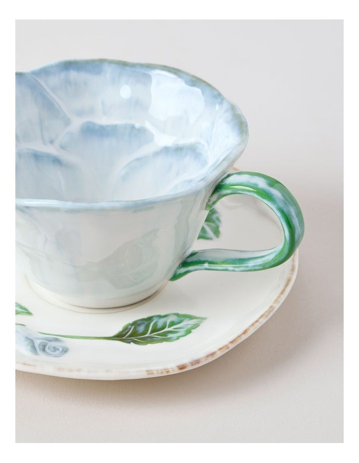 Garden Party Cup & Saucer Set in Blue