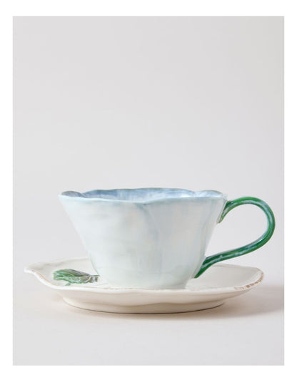 Garden Party Cup & Saucer Set in Blue