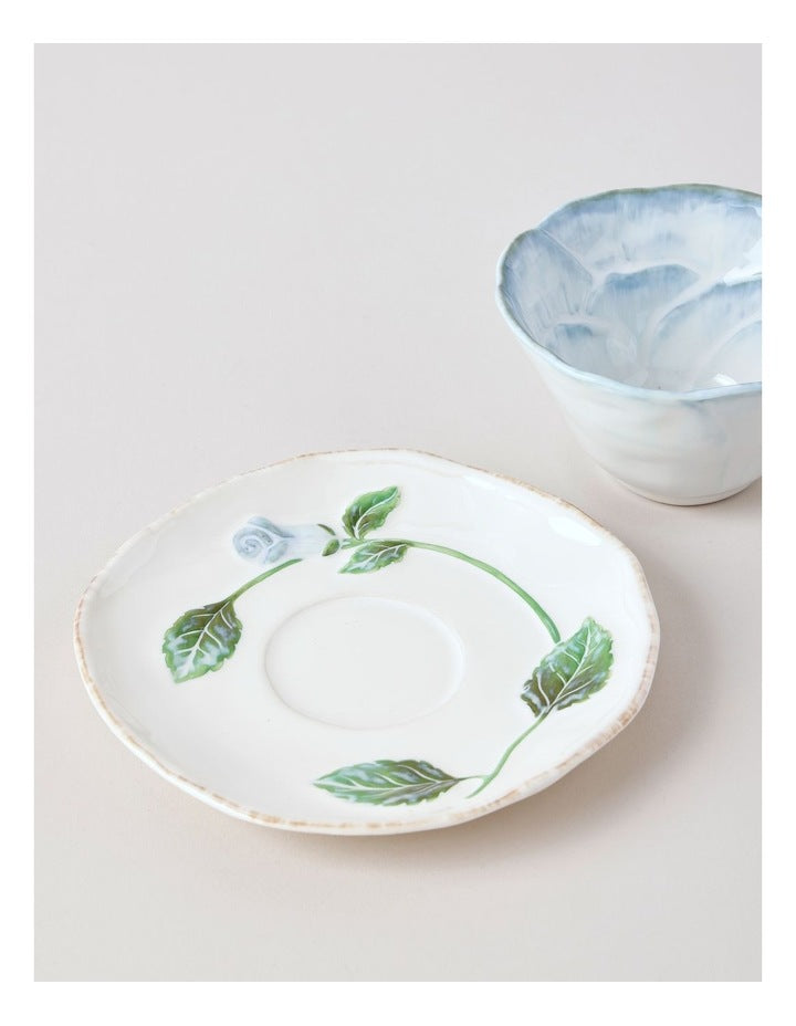 Garden Party Cup & Saucer Set in Blue