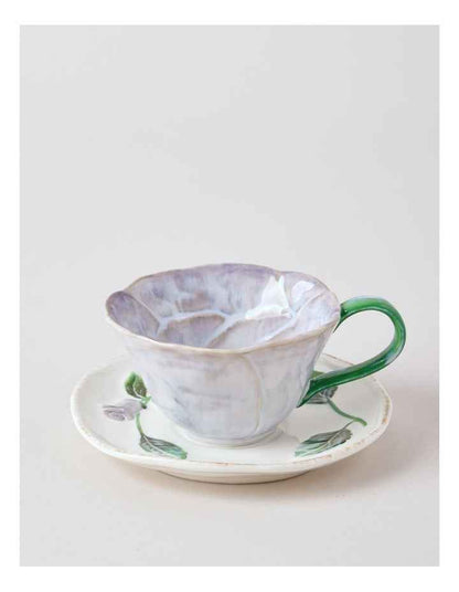 Garden Party Cup & Saucer Set in Purple