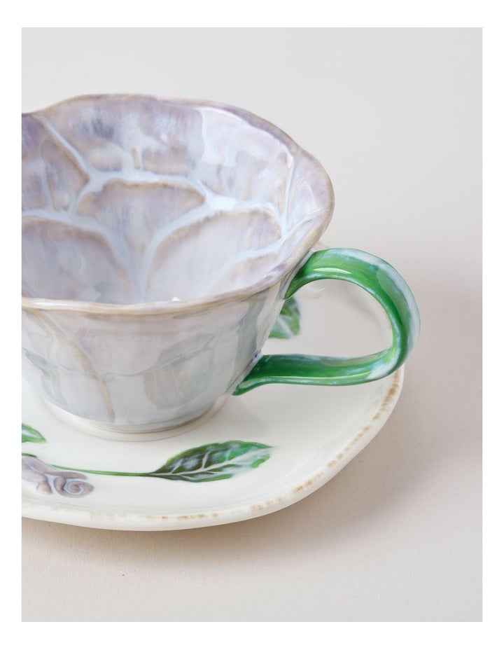 Garden Party Cup & Saucer Set in Purple