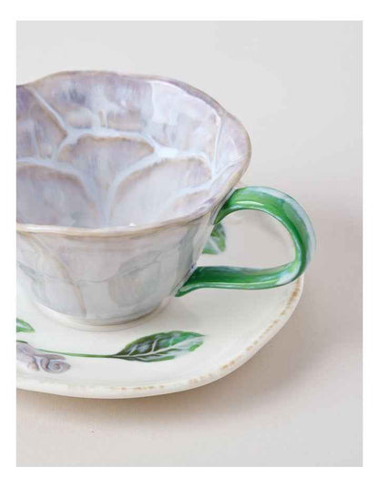 Garden Party Cup & Saucer Set in Purple