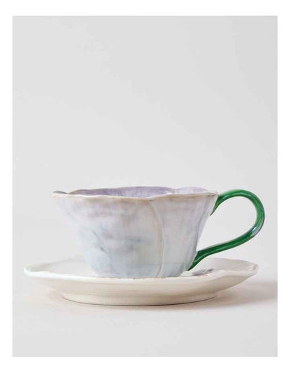 Garden Party Cup & Saucer Set in Purple