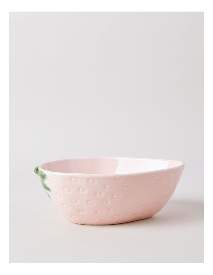 Strawberry Serving Bowl in Pink