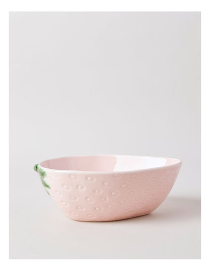Strawberry Serving Bowl in Pink