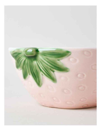 Strawberry Serving Bowl in Pink