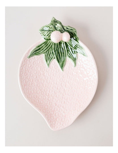 Strawberry Serving Platter in Pink