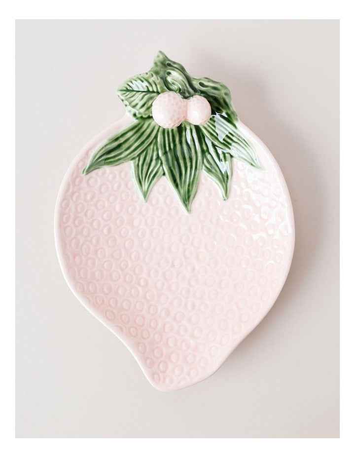 Strawberry Serving Platter in Pink
