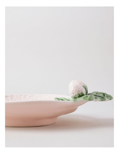 Strawberry Serving Platter in Pink
