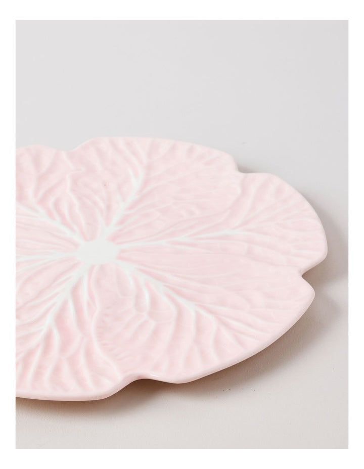 Cabbage Round Charger in Pink