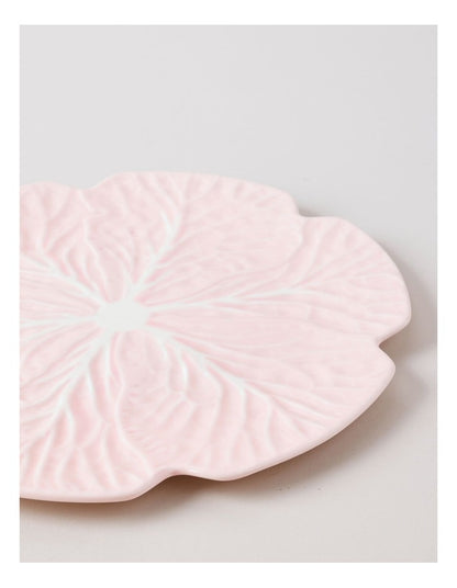 Cabbage Round Charger in Pink