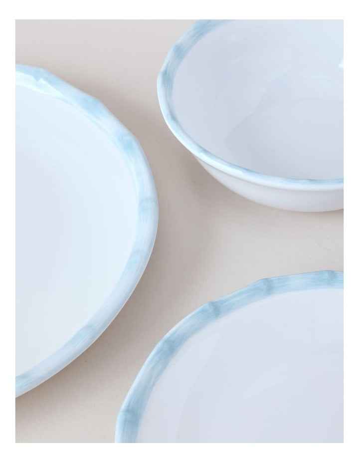 Bamboo Blue 12pc Dinner Set in White/Blue