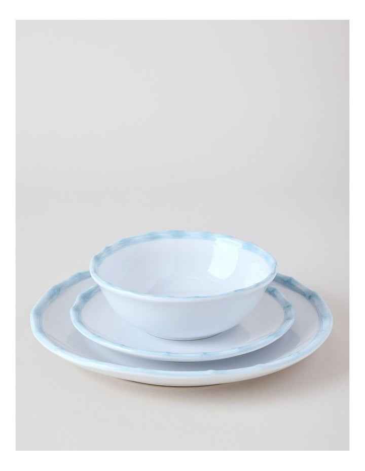 Bamboo Blue 12pc Dinner Set in White/Blue