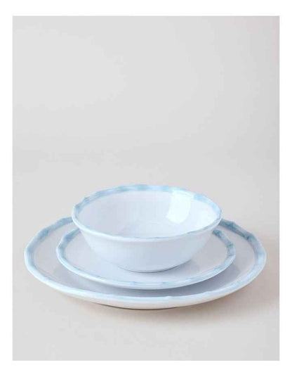 Bamboo Blue 12pc Dinner Set in White/Blue