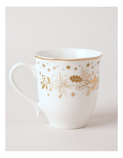 Celestial Luxe Shimmer Mug in White/Gold