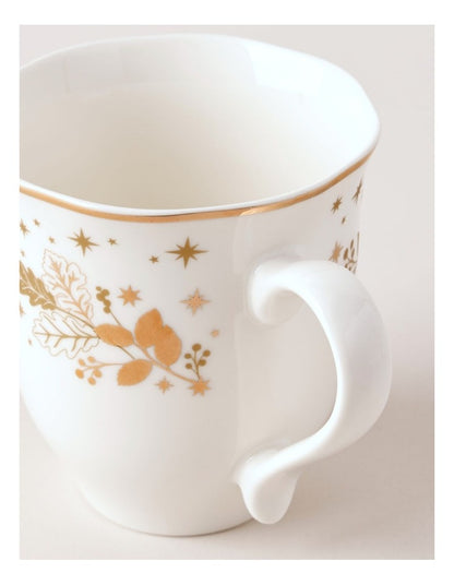 Celestial Luxe Shimmer Mug in White/Gold