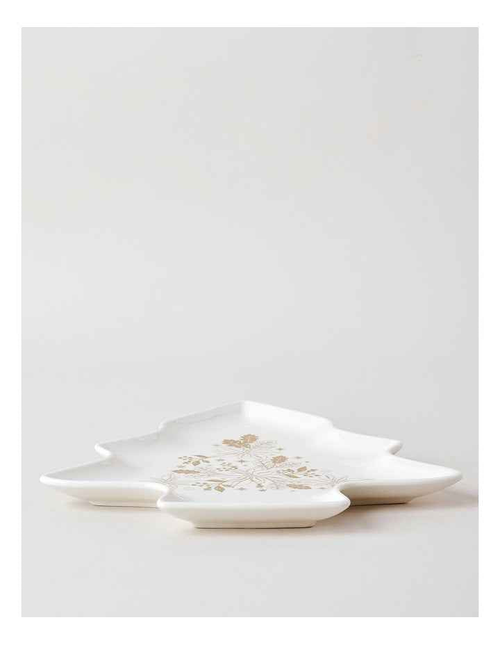 Celestial Luxe Shimmer Tree Plate 31cm in White/Gold