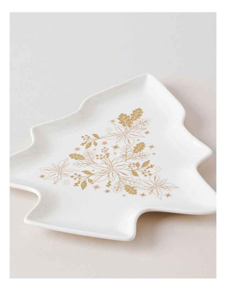Celestial Luxe Shimmer Tree Plate 31cm in White/Gold