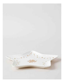Celestial Luxe Shimmer Star Plate 27cm Large in White/Gold