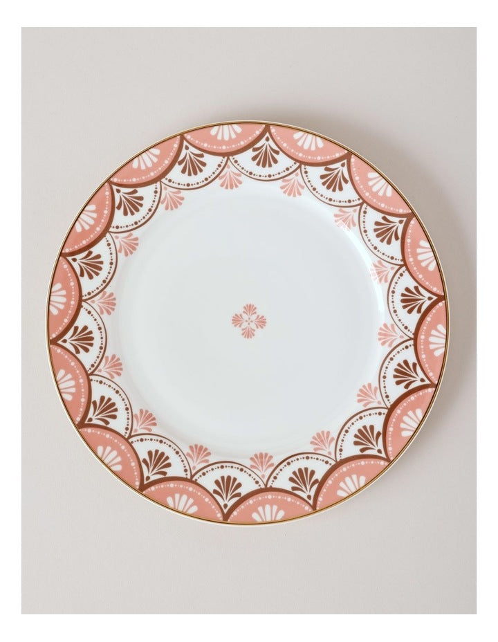 Cordelia 12pc Dinner Set in White/Pink
