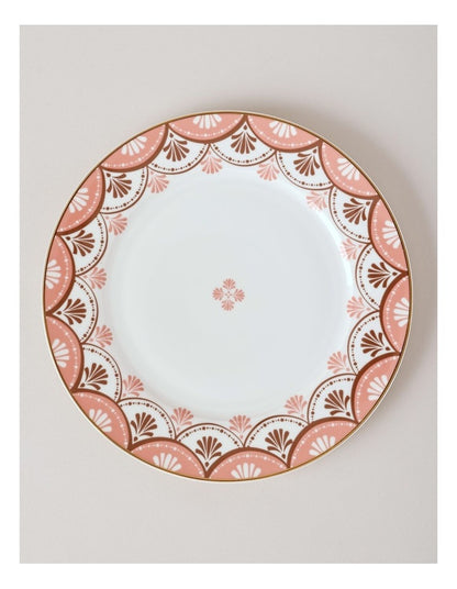 Cordelia 12pc Dinner Set in White/Pink