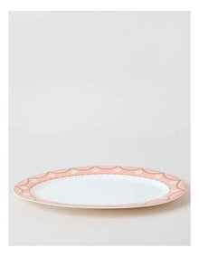 Cordelia Oval Platter in White/Pink