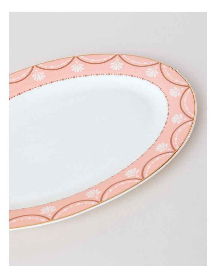 Cordelia Oval Platter in White/Pink