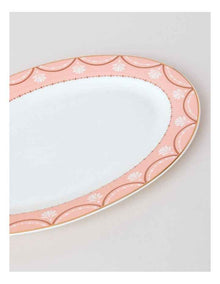 Cordelia Oval Platter in White/Pink