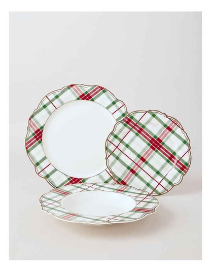 Christmas Tartan 12pc Dinner Set in Multi