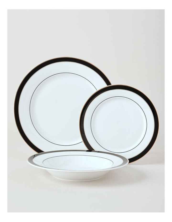 Monroe 12pc Dinner Set in Black/Gold