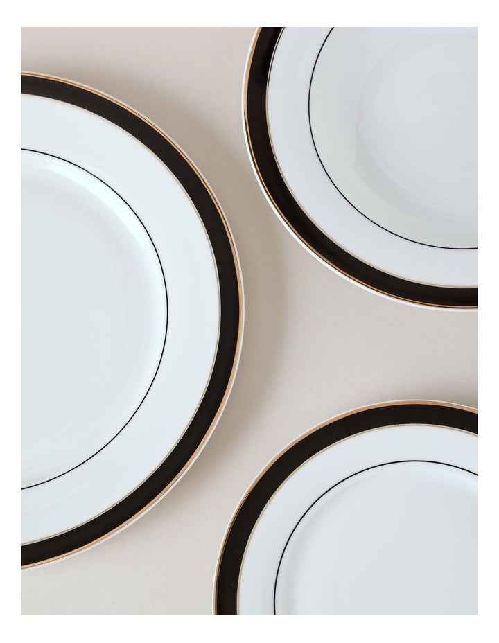 Monroe 12pc Dinner Set in Black/Gold