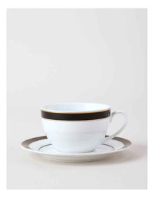 Monroe Cup & Saucer Set in Black/Gold
