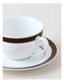 Monroe Cup & Saucer Set in Black/Gold