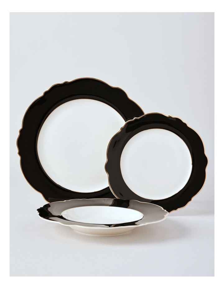 Raven 12pc Dinner Set in Black/Gold