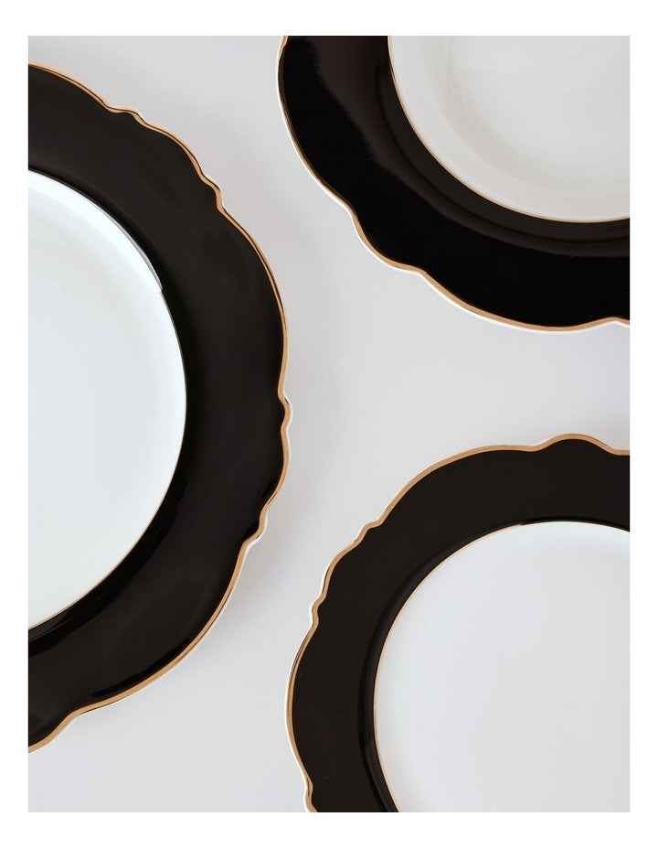 Raven 12pc Dinner Set in Black/Gold