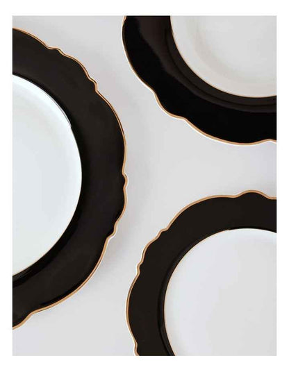 Raven 12pc Dinner Set in Black/Gold