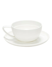 Edge Tea Cup And Saucer Set 280ml in White