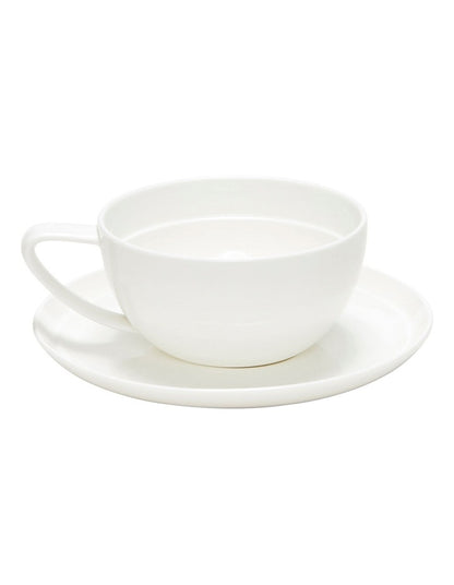 Edge Tea Cup And Saucer Set 280ml in White