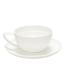 Edge Tea Cup And Saucer Set 280ml in White