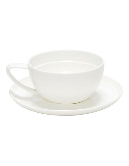 Edge Tea Cup And Saucer Set 280ml in White