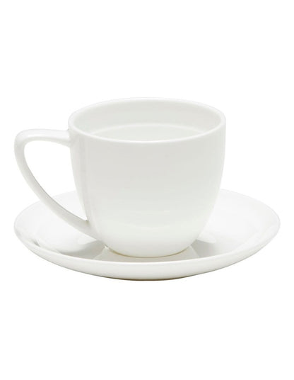 Edge Espresso Cup And Saucer Set in White