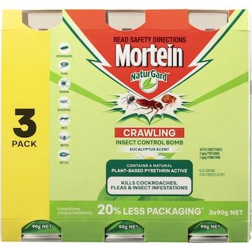 Mortein Naturgard Eucalyptus Crawling Insect Control Bomb 3 pack