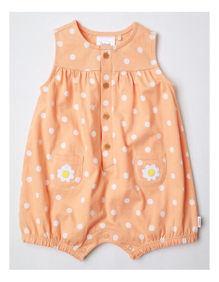 Polka Dot Bodysuit In Apricot