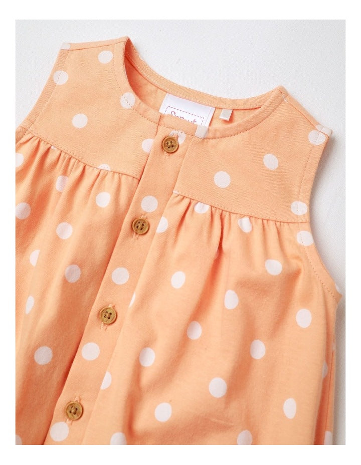 Polka Dot Bodysuit In Apricot