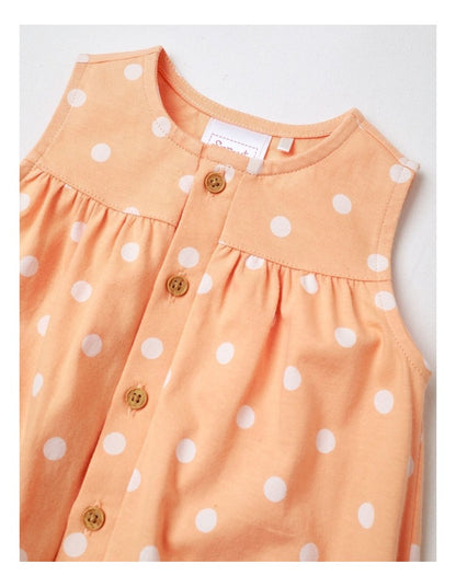Polka Dot Bodysuit In Apricot